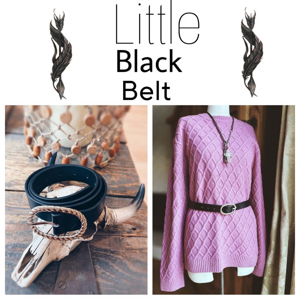Chic Black Statement Belt - Gold Rope Textured Buckle - Sizes M & L - Picture 5 of 11